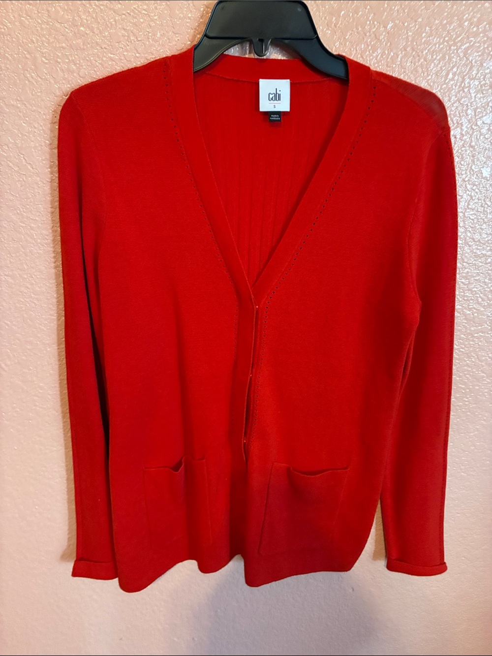 CAbi Red V-Neck Cardigan